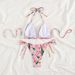 Women's Clothing Ladies New Bikini Two Piece Swimsuit Set Halter Neck Tie_ecoleips.com