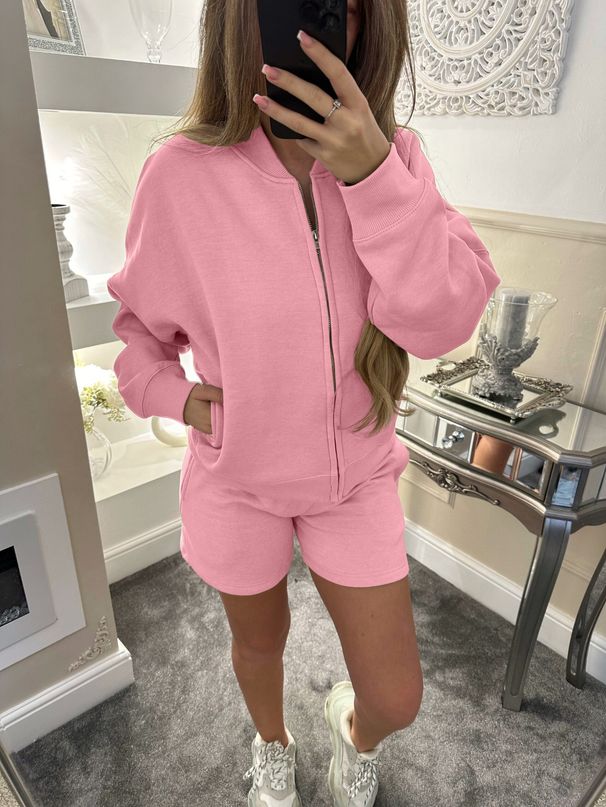 DiYun European American Sports Long-Sleeve Jacket And Shorts Two-Piece Set Women's Clothing 2025_ecoleips.com
