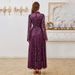European And American Sequin Evening Elegant Party Dress, Long-sleeve Formal Dress_ecoleips.com