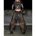 American Retro Niche Distressed Wide-leg Loose Leopard Print Women's Patchwork Straight Casual Workwear Jeans_ecoleips.com