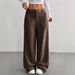 Corduroy Wide-Leg Pants Women – Oversized High-Waisted Lounge Pants With Pockets (S/M/L/XL/2XL, Beige/Grey/Brown/Black/Navy/Burgundy/Khaki)_ecoleips.com