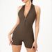 Women's Clothing High Intensity Sports Beautiful Back Yoga Jumpsuit Zipper Nude Hip Tight Fitness Suit_ecoleips.com