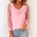 Women's Clothing Lace Trimmed Turtleneck Top Spring Summer New T-Shirt High-Quality Materia_ecoleips.com