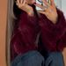 Burgundy Short Faux Fur Coat – Elegant Lapel Jacket For Women (S/M/L, Wine Red)_ecoleips.com