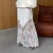 Elegant Women's Midi Skirt Lace Patchwork See-through Bodycon European American Style Versatile For New Spring Autumn_ecoleips.com