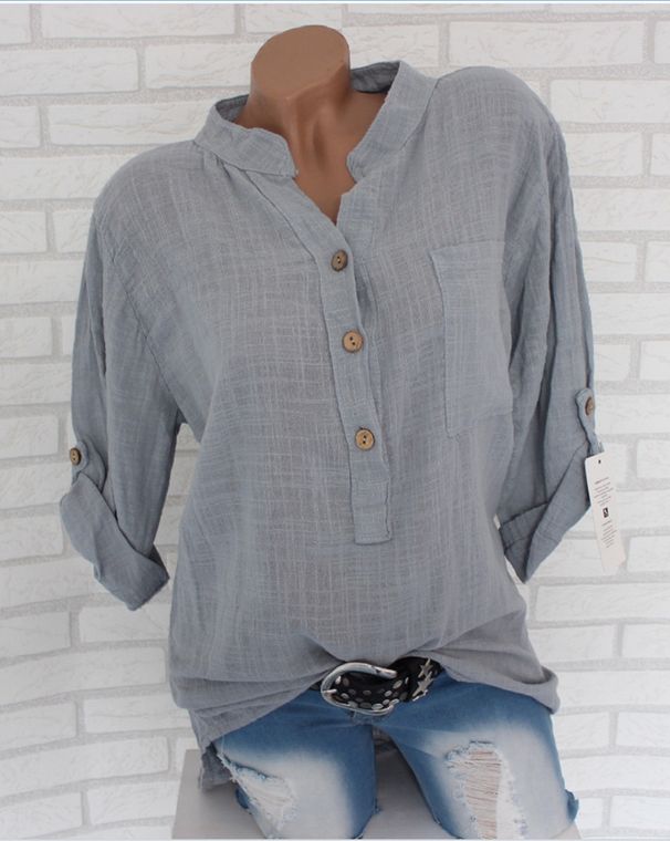 Street Style Women's Semi-Transparent Long Sleeve Shirt – Breathable Linen Blend, Oversized Fit, Hip-Hop Fashion_ecoleips.com