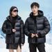 Black Gold Label Short Winter Coat for Women Glossy Thick Warm Outdoor Puffer Jacket Couple Style Warmth Guaranteed_ecoleips.com