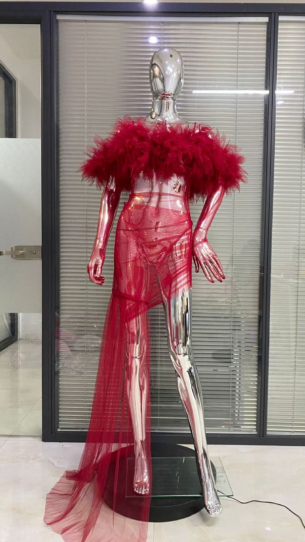 Women's Clothing Sexy Suspender Tube Top Miniskirt Banquet Evening Dress Red Carpet Catwalk Dress_ecoleips.com
