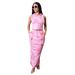 Women's Clothing Sexy Loose Printed Hooded Workwear Pocket Sleeveless Vest Slit Skirt Suit_ecoleips.com