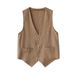 Cotton And Linen Women's Vest, Summer Stylish Casual Thin Loose Sleeveless Outerwear, Pure Cotton Jacket Top_ecoleips.com
