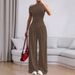Voya Women's Summer Women's Solid Color Sleeveless Tank Top Pants Fashion Set Sexy Casual Two Piece Set_ecoleips.com