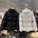 Women's Clothing Elegant Winter Puffer Coat Thickened Quilted Down Alternative Jacket With Waist Cinch, Hooded Long Sleeve Outerwear In Classic Colors_ecoleips.com