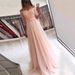 Cross-Border New Long Splicing Large Hem European And American V-Neck Evening 2025 Lace Off-Shoulder Princess Dress_ecoleips.com