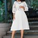 K Large Lace Hook Flower Sexy Hollow Pleated Dress Formal Dress_ecoleips.com