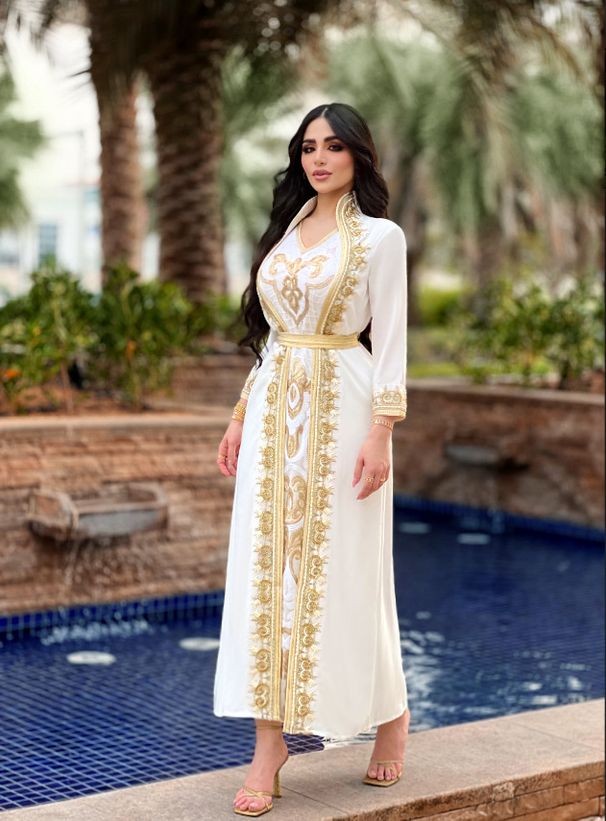 Women's Clothing Gold Lace Sequin Embroidery Beaded Dress_ecoleips.com