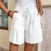 Women's Clothing Cotton Linen Loose Casual Elastic Waist Tie Shorts Solid Color New Style_ecoleips.com