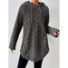 Women’s Jacquard Hooded Sweatshirt – Slim Fit Drawstring Fleece Pullover (S-3XL, Black/Gray/White/Beige/Purple/Red, Urban Casual Style)_ecoleips.com