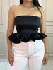 Women's Sexy Strapless Vest Top European American Fashion Unique Waist Cinching Design Gathered Back_ecoleips.com