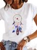 European And American Cross-border Foreign Trade Women's Clothing, Simple Heart-printed Round-neck Short-sleeve T-shirt_ecoleips.com
