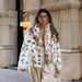 Women's Faux Fur Coat - Light Leopard Print, Elegant Stand Collar, Winter Fashion Outerwear For Street & Glamour Styles_ecoleips.com