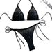 Aria Basics 2025 New European And American Fashion Sexy Two-Piece Rhinestone Embellished Women's Tie-Up Bikini Set_ecoleips.com
