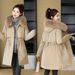 Women's Clothing Women's Long Puffer Coat With Hood - Thickened Down Alternative Filling, Loose Fit Korean Style, Plus Size Oxford Parka Jacket_ecoleips.com