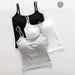 Bra With Built-in Chest Pads, One-piece Camisole Short-sleeved Vest, Summer Seamless Inner Top, Ice Silk Shirt Suitable_ecoleips.com