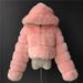 Women's Clothing Hooded Fox Fur Short Coat Long Sleeve Splicing Women's Jacket Large Size_ecoleips.com