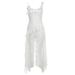Cross-border European And American Style 2024 Summer New Women's French Floral Lace Hollow-out See-through Slit Camisole_ecoleips.com
