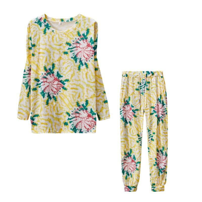Women's Clothing autumn and winter printed casual long sleeved women's sports suit_ecoleips.com