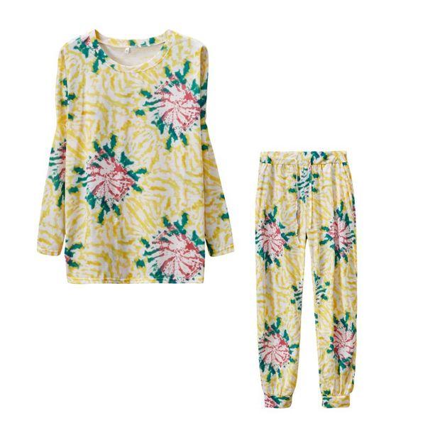 Women's Clothing autumn and winter printed casual long sleeved women's sports suit_ecoleips.com