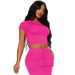 YD8745-C2 Special Offer No Returns Or Exchanges Women's Fashion Sexy Waist-Exposing Solid Color Two-Piece Set_ecoleips.com