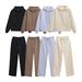 Women's Autumn Hoodie Sweatshirt & Jogger Pants Set - Streetwear Casual Outfit With Drawstring Hood & Pockets - Polyester Pullover & Lounge Pants_ecoleips.com