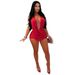Women's Clothing Women's Fashion Solid Color Strappy Halter Neck Backless Jumpsuit Style Braided Design For Formal & Casual For Women_ecoleips.com