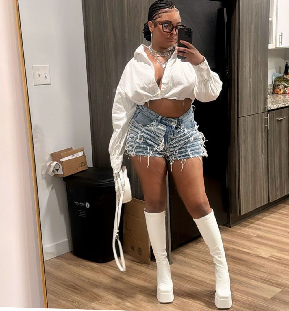 Women's Clothing Women's High-Waisted Denim Shorts Style Hand Brushed Street Fashion For Formal & Casual For Women_ecoleips.com