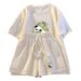 Women's Clothing Summer Sports Suit Casual Loose Fit Plus Size Short Sleeve Printed Two Piece Trendy Set_ecoleips.com