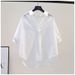 Women's Clothing Summer New Style Lapel Loose Slim Lazy Style_ecoleips.com