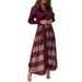 2024 European And American Cross-border Foreign Trade Autumn Women's Long Elegant Lace-up Printed Patchwork Dress_ecoleips.com
