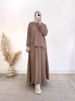 Verve 2025 Spring Women's Muslim Clothing Set Loose Long Sleeve Shirt And Skirt_ecoleips.com