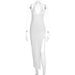 Summer New Arrival Halter V Neck Dress Slimming Open Back With Side Slit Fashion Elegant Party Evening Dress_ecoleips.com