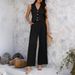Women's Clothing Spring And Summer Leisure Commuting Vacation Style Solid Color Vest Wide Leg Trousers Suit_ecoleips.com