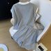 Women's Clothing Summer Casual Sportswear Set For Loose Fit Faux Two Piece Set T-Shirt And Shorts_ecoleips.com