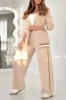 Women's Clothing Fashion New Solid Color Temperament Commuting Ribbed 2 Piece Suit_ecoleips.com