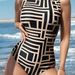 Women's Clothing New One Piece Retro Printed Swimsuit Belly Covering Triangle Beach Bikini_ecoleips.com