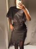 French Style Sexy Hot Girl Elegant Lace Splicing Waist Exposed Dress For Women Summer Party Vacation Bodycon Evening Dress_ecoleips.com