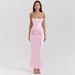 Women's Clothing Red Tube Top Fishbone Sexy Slim Fishtail Fishtail Skirt Long Solid Color Dress For Women_ecoleips.com