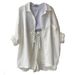 European And American Women's Two-Piece Wrinkled Fabric Turn-Down Collar Long Sleeve Shirt High Waist Drawstring Shorts_ecoleips.com