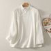 Renzhu Retro Shirt Women's Autumn Linen Shirt With Zen-Inspired Design, New Chinese Style With Standing Collar, Diagon_ecoleips.com