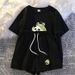Women's Clothing Summer Sports Suit Casual Loose Fit Plus Size Short Sleeve Printed Two Piece Trendy Set_ecoleips.com