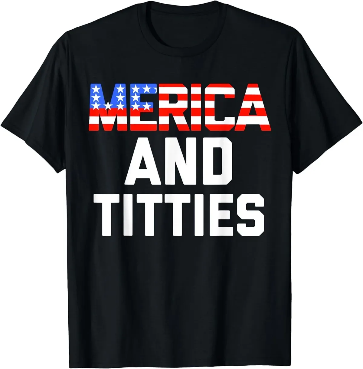 Women's T-Shirts NEW 4th Of July Merica Freedom Titties Funny Party T-Shirt - MADE IN USA_ecoleips.com